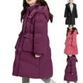 thumbnail image 7 of KAUOD Teen Girls Oversized Puffer Coats Winter Waterproof Long down Jackets Kids Padded Insulated Snap Button Hooded Outwear, 7 of 7