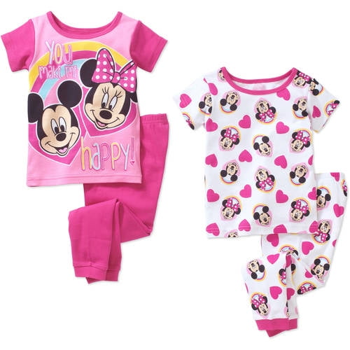 Minnie Mouse Toddler Girl Minnie & Mickey Cotton Tight-Fit Pajamas 4 ...