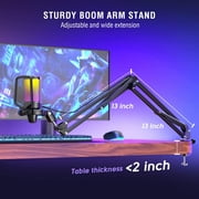 FIFINE A6T Gaming Microphone Kit for PC Computer PS5/4, USB Streaming Microphone with 192kHz High-Res, Boom Arm, RGB, Condenser, Mute, Gain Control