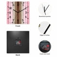 thumbnail image 2 of Pink Wood Grain Wooden Wall Clock Silent Non Ticking, Brown Vintage Mottled Country Stripes Square Wall Clocks Battery Operated, Decor Clock for Home Office, Living Room, Kitchen, 12 Inch, 2 of 9