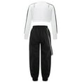 thumbnail image 2 of Alvivi Girls Hip Hop Jazz Street Dance Outfits Long Sleeve Crop Top Vest with Cargo Pants Set Ivory 14, 2 of 7