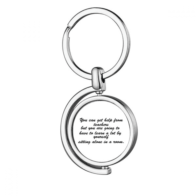 El aprendizaje depende de ti Rotating keychain Metal Keyring Holder