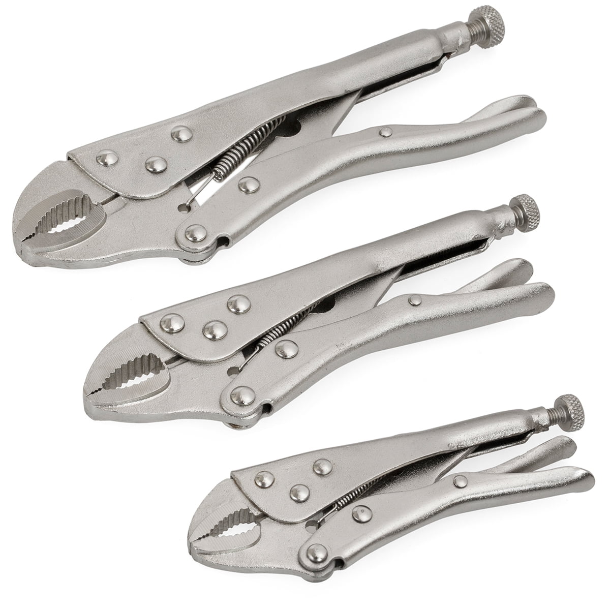 Stark 3Pieces Curved Jaw Locking Pliers Set Adjustable Pressure (5", 7" and 10" Pliers