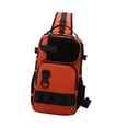 thumbnail image 4 of Bolsa de pesca tipo bandolera para exteriores con bolsillos frontales y superiores con cremallera Naranja, 4 of 9