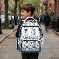 thumbnail image 6 of Chririnla Blue Floral Print Ventilated Padded Soft Shoulder Bookbags with Adjustable Strap Multi-Pocket School Bags, Waterproof 17 Inch Kids Backpack for Sports Elementary, 6 of 10