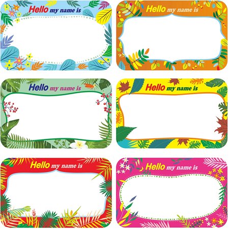 300 Pcs Name Label Sticker In 6 Designs With Perforated Line For School Office Home 3 5 X2 2 Each Walmart Canada