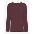 thumbnail image 3 of Womens Long Sleeve Round Neck Shirts Casual Basic Tops Tee Shirts Fall Winter Tops, 3 of 5