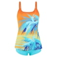 thumbnail image 3 of Generic Women Plus Size Swim Suits Printing Modest Ruched Swimsuits Two Piece Tankini Tops with Shorts Swimwear, 3 of 4