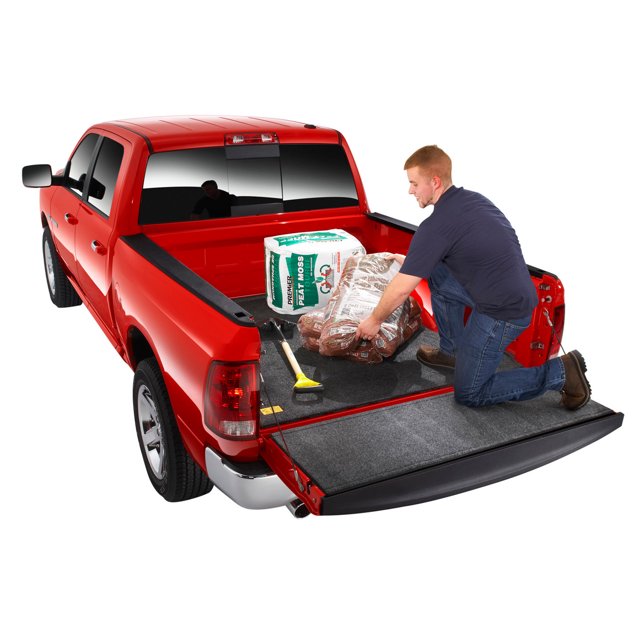 BedRug Bed Mat BMC07CCS Classic; Direct-Fit; Without Raised Edges; Dark Gray; Carpet-Like Polypropylene; Tailgate Liner/Mat Not Included