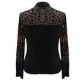 thumbnail image 6 of Bovemsi Women's Spring Sexy Love Weaving Flower Mesh Splicing Long Sleeve Slimming Bottom T Shirt, Black Summer Women's Long Sleeve T-Shirts, L, 6 of 9