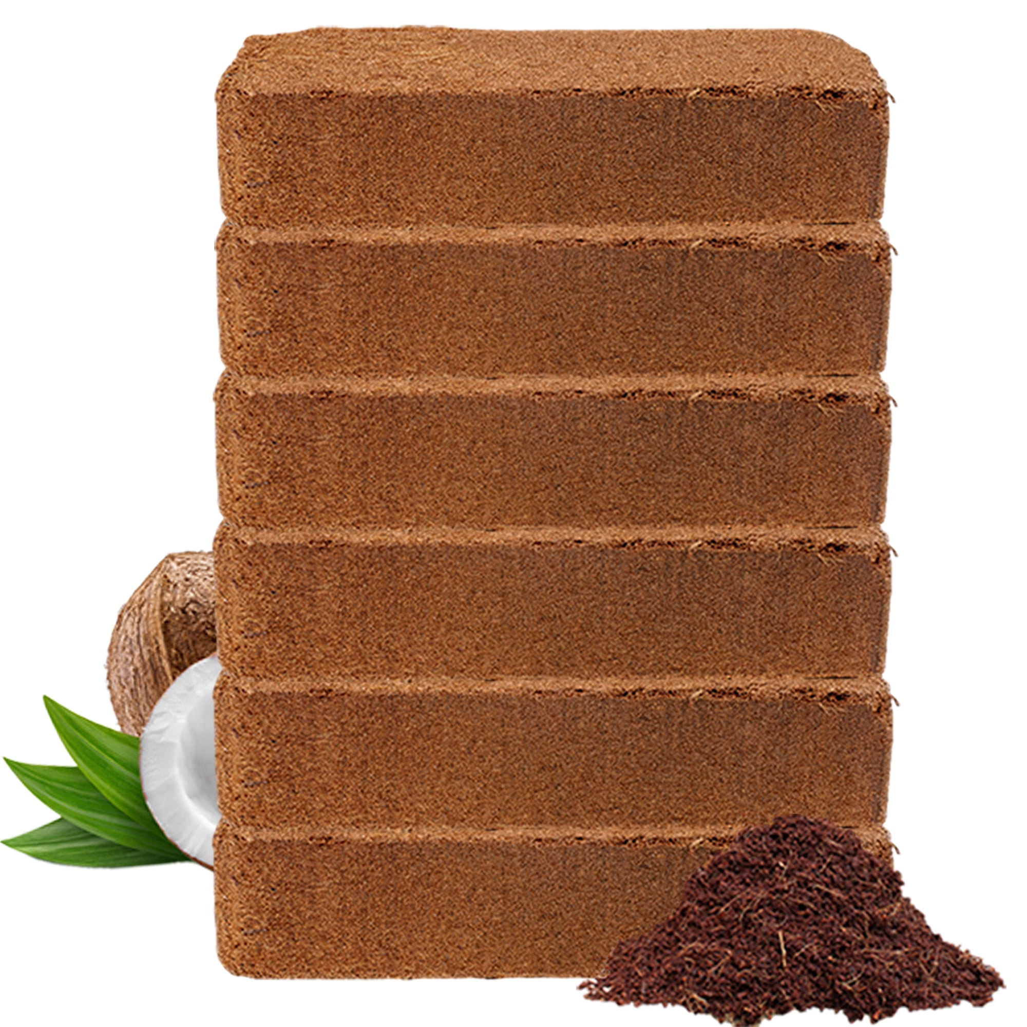 Plantonix Coco Bliss 650gm Bricks (6-Pack) - Organic Coco Coir for Plants - OMRI-Listed Coco Coir for Garden Soil & Potting Mixes