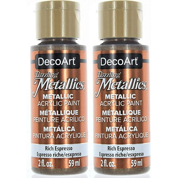 2-pack - Decoart Dazzling Metallics Acrylic Paint 2oz, Rich Espresso DM-DA245 00766218027740