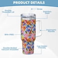 thumbnail image 6 of Eeyore 40 OZ Ice Bully Cup with Handle Straw Lid, Double Wall Stainless Steel Insulated Coffee Cup Tumbler, Colorful Mug for Travel Gym Home Outdoor Activities, 6 of 8