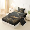 thumbnail image 2 of Manfei Wild Buck Twin Sheets,Mountain Wood Bedding,Brown,3 Pieces,1 Fitted Sheet and 1 Pillowcase, 2 of 6