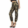thumbnail image 4 of Shuttle tree Women Camouflage Cargo Trousers Casual Fashion Elastic Waist Long Pants, 4 of 5