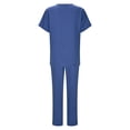 thumbnail image 5 of TAIAOJING Women Scrubs Sets Casual Short Sleeve V Neck Nursed Working T Shirts Top With Pocket And Long Pants Solid Color Set Outfit, 5 of 8