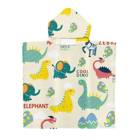 CHUNYAN Toddler Kids Beach Towel Cotton Bathrobe Baby Boys Girls Dinosaur Animal Hooded Bathing Towel 60x60cm Children Dinosaur Blanket