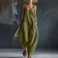 thumbnail image 2 of biudgviw Women's Casual Loose Overalls Jumpsuits Pleated Sleeveless Tanks Baggy Long Pants Rompers with Multi Pockets for Beach Travel, 2 of 7