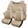 thumbnail image 2 of Car Seat Covers Full Set Fit for Honda Ridgeline 2005-2026, Premium Faux Leather Waterproof Breathable Anti‑Slip Seat Protectors, Beige, 2 of 7