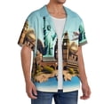 thumbnail image 2 of Gukieu Iconic Global Landmarks Print Men's Short-sleeved Shirts, Button-down Pocket Shirts, T-shirts, Beach Vacation Travel Summer Clothing-4X-Large, 2 of 5