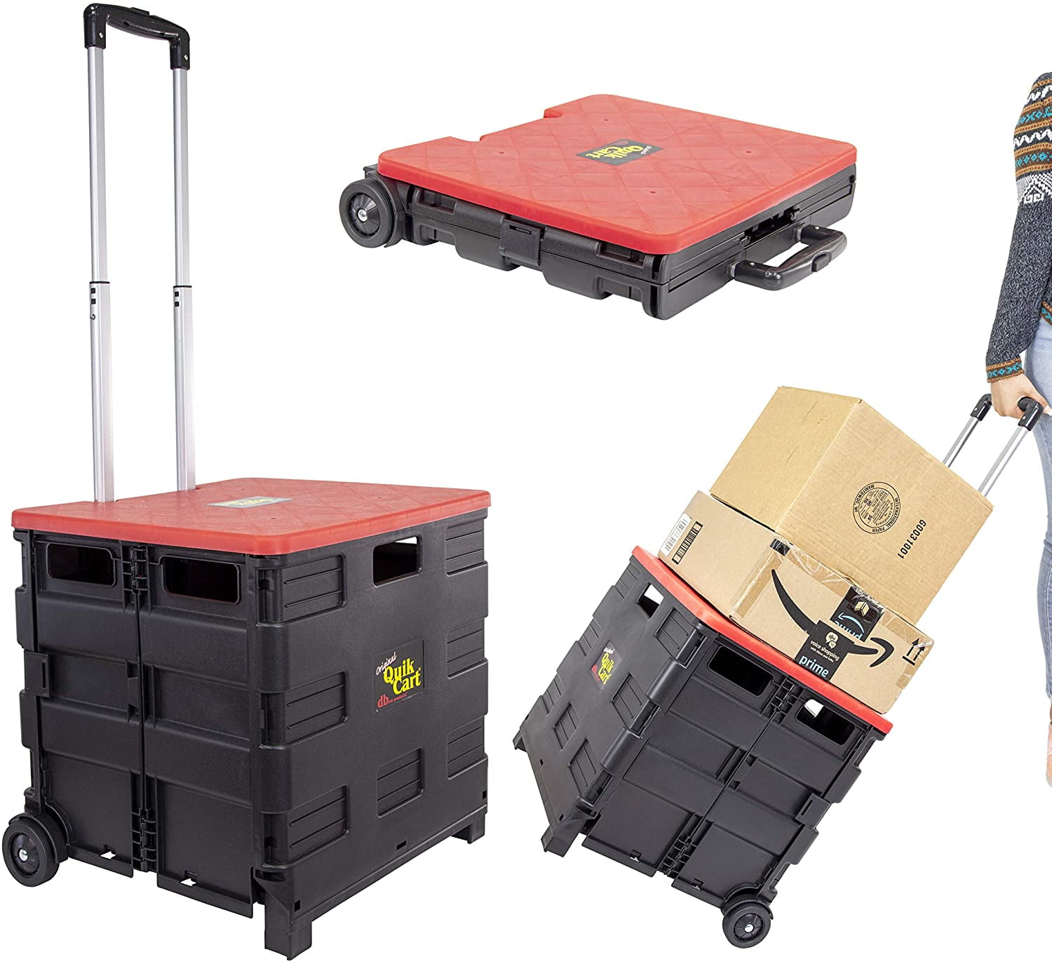 dbest products Quik Cart Collapsible Rolling Crate on Wheels for