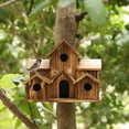 thumbnail image 3 of 3X Casa Colgante de PáJaros de Madera para Exteriores Casa de PáJaros de Madera de 6 Agujeros Patio Decoraciones de Patio Trasero, 3 of 5