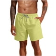thumbnail image 3 of lcziwo Mens Gym Shorts with Pockets Knee Length Outdoor Elastic Waist Beach Shorts Hiking Fishing Travel Drawstring Chino Shorts Green XXL, 3 of 10