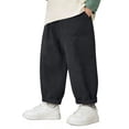 thumbnail image 5 of Jalioing Toddler Kids Cargo Pants Elastic Waist Plain Casual Pants Boys Girls Fashion Loose Wide Leg Pants with Pocket, 5 of 6