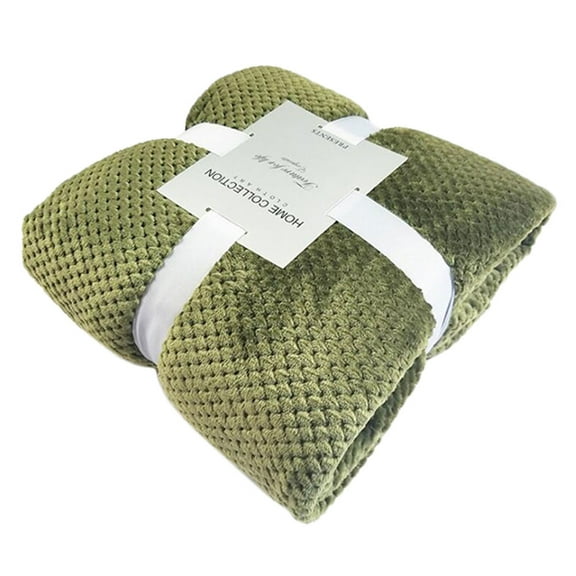 FONWILYO 1 Pc Olive Green Furry Blanket for Machine Washable 59x39in