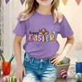 thumbnail image 2 of Baby Girl Summer Clothes Kid Girls Easter Cute Graphic Round Neck Short Sleeve Tee Summer Casual T Shirt Baby Boy Summer Clothes 3 Years-4 Years, 2 of 4