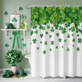 thumbnail image 3 of Shower Curtain, St. Patrick's Day Green Clovers Waterproof Shower Curtain Set with Hooks for Bathroom Showers,Stalls and Bathtubs,72x72In Shamrock Seamless White, 3 of 9