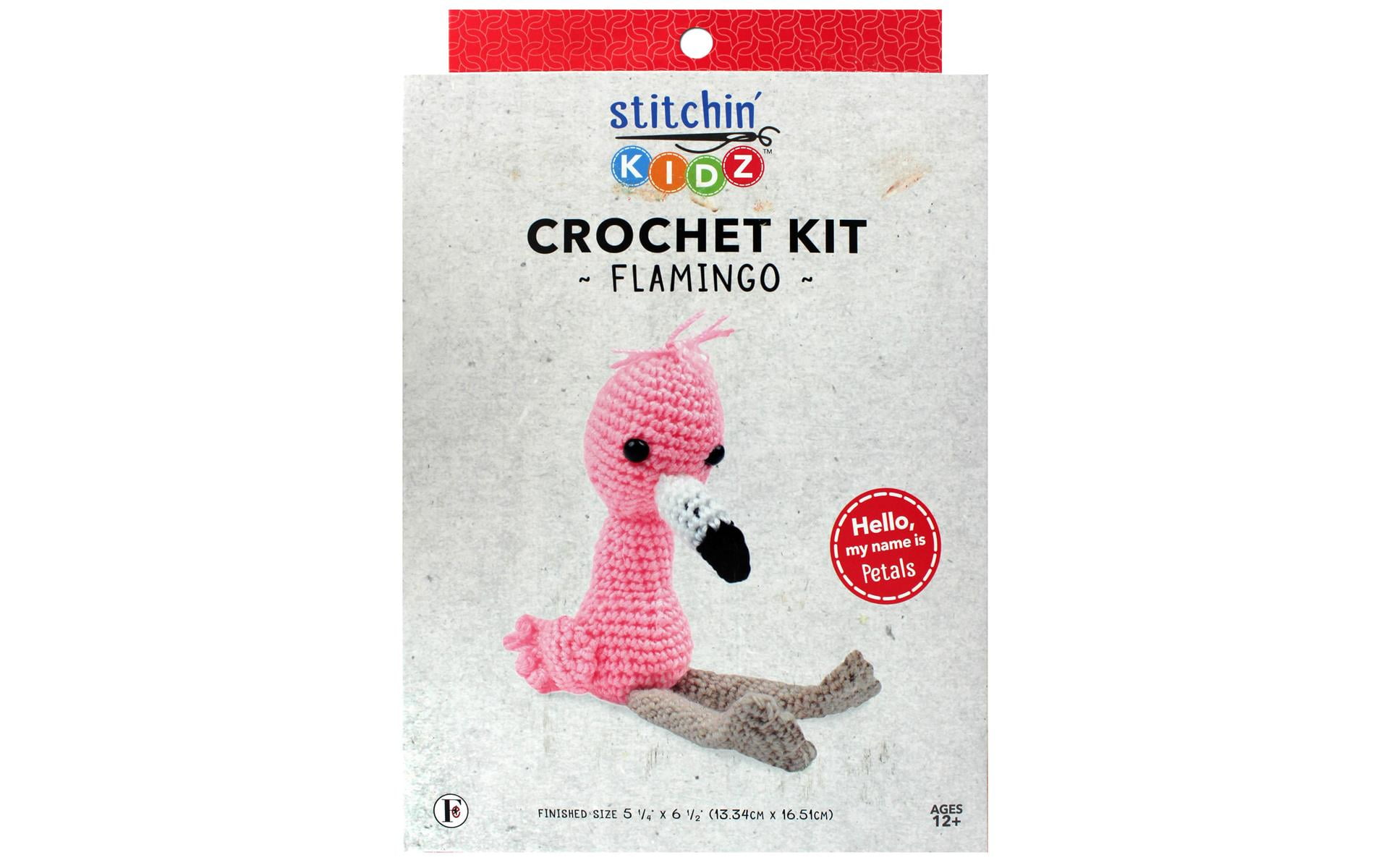 SKCRCHKTFLMGO STITCHIN KIDZ CROCHET KIT FLAMINGO