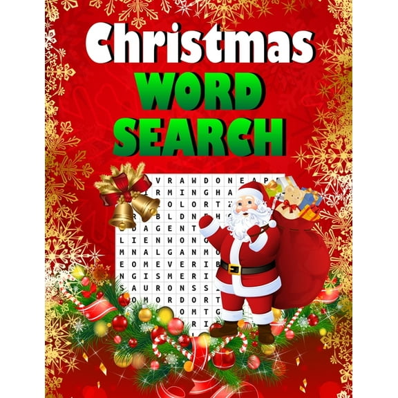 Christmas word search.: Easy Large Print Puzzle Book for Adults, Kids & Everyone for the 25 Days of Christmas., (Paperback)
