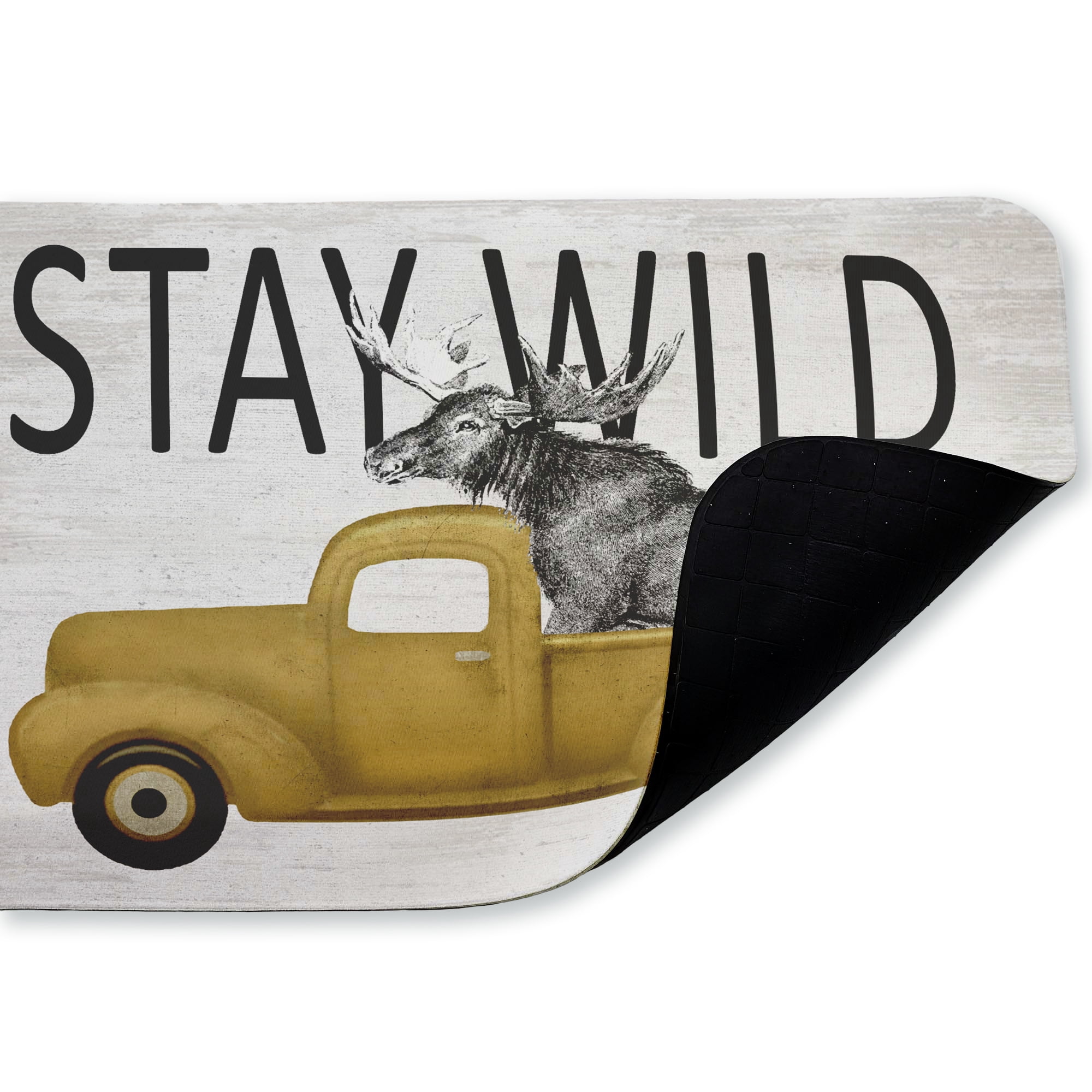 Stupell Industries Stay Wild Moose Tailgate Printed Anti-Fatigue Floor Mat, design by Lettered and Lined