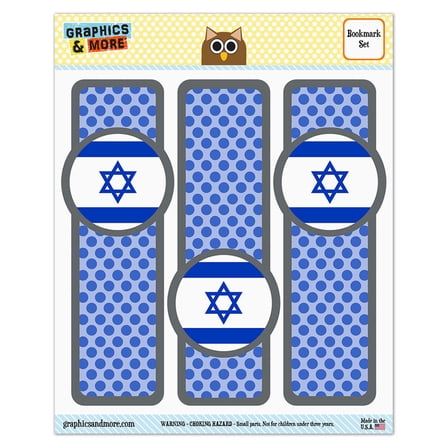 Israel National Country Flag Glossy Laminated Bookmarks - Set of 3