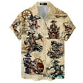 thumbnail image 4 of Funny Pirate Hawaiian Shirt For Men Skull Aloha Vintage Shirt Mens Hawaiian Shirts Short Sleeve Button Down Shirt Men TO1, 4 of 7