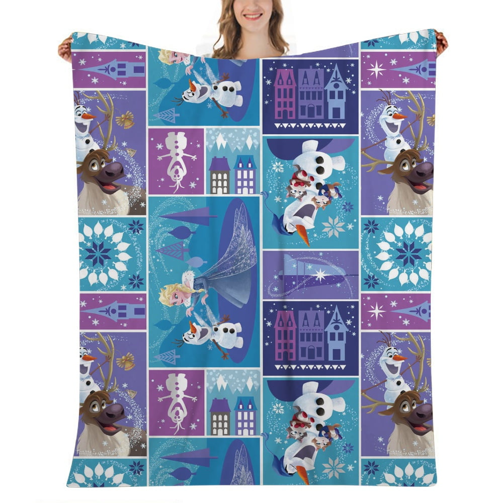 Frozen Elsa Throw Blankets Warmer Comfort Plush Cozy Decor for Home Bed