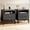 Black, variant on Amadwell Nightstand with Charging Station, Bedside End Table with 2 Drawers & Storage for Bedroom, Black