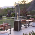 thumbnail image 2 of Flash Furniture Sol Patio Outdoor Heating-Bronze Stainless Steel Pyramid 42,000 BTU Propane Heater with Wheels for Commercial & Residential Use, 2 of 9