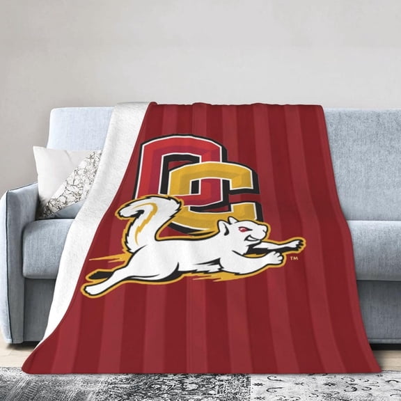 Oberlin College Logo Fleece Blanket, Very Soft Microfiber Flannel Blanket for Couch Warm and Cozy for All Seasons, Black