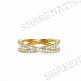 thumbnail image 4 of SHREENATHJEWELRY Criss Cross Over Lapping Wedding Band Round Cut Lab Grown Diamond Engagement Ring Two Row Cross Over X Band Full Eternity Stackable Band, 4 of 4