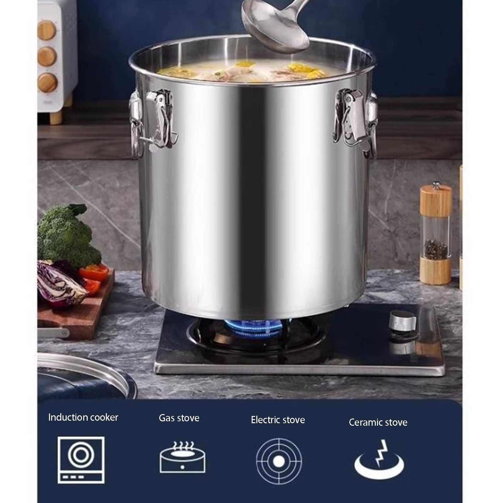 Stainless Steel Airtight Bucket, with Airtight Lid, Restaurant Large-capacity Flour Bucket,Grain Storage Container for Rice, Flour and Cereals