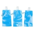 thumbnail image 3 of Foldable Water Bottle, Foldable Water Bag Easy Storage Multifunction Portable Leakproof  700ml  For Camping Blue, 3 of 8