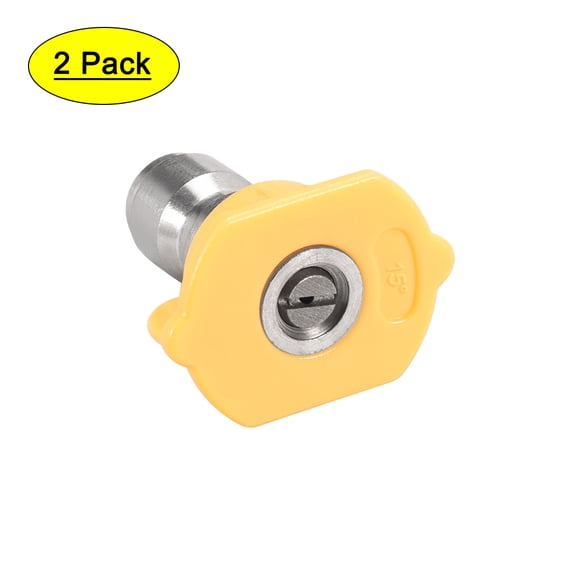 Boquilla plana de ventilador de acero inoxidable Uxcell de 1/4 de pulgada, 15 grados, diámetro de orificio de 1.2 mm, paquete de 2