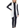 thumbnail image 3 of Made by Olivia Women's Solid Sleeveless Open Front Sheer Fabric Long Vest Cardigan, 3 of 5