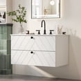 thumbnail image 2 of Hironpal 30'' Bathroom Vanity with Sink, Floating Bathroom Storage Cabinet with Ceramic Sink,Drawers,Diagonal Pattern,White, 2 of 8