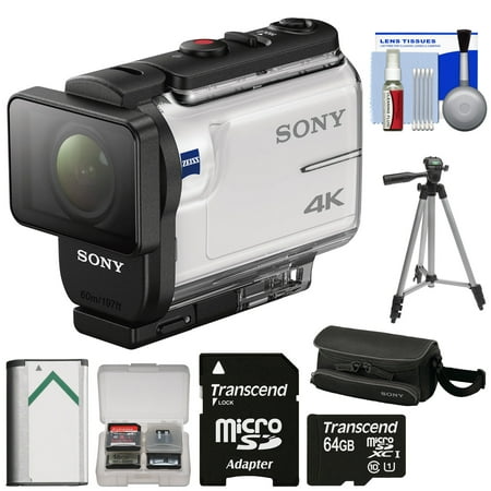Sony Pov Cam 4k Sony Action Cam FDR-X3000 Wi-Fi GPS 4K HD Video Camera Camcorder with 64GB Card + Battery + Case + Tripod + Kit ()