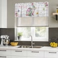 thumbnail image 4 of 2 Pack Valances for Window, Easter Bunny Short Curtains for Kitchen Bedroom Living Room, Spring Flower Daisy Tulips Farmhouse Wood Plank Rod Pocket Small Window Treatment Valance Drapes 42 x 12 Inch, 4 of 8