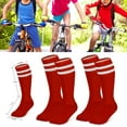 thumbnail image 4 of Kids Soccer Socks, 2 Pairs Long Football Socks Knee High Athletic Socks for 7-12 Youth Boys & Girls, 4 of 8
