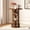 Brown, variant on Porueti Round Bar Table with Storage and Metal Footrest, 39"H Wood Bar Pub Height Table, Space Saving Design, Black
